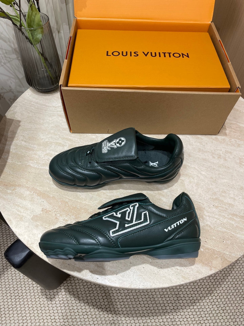 FOOTPRINT SOCCER SNEAKER IN FOREST GREEN CALFSKIN